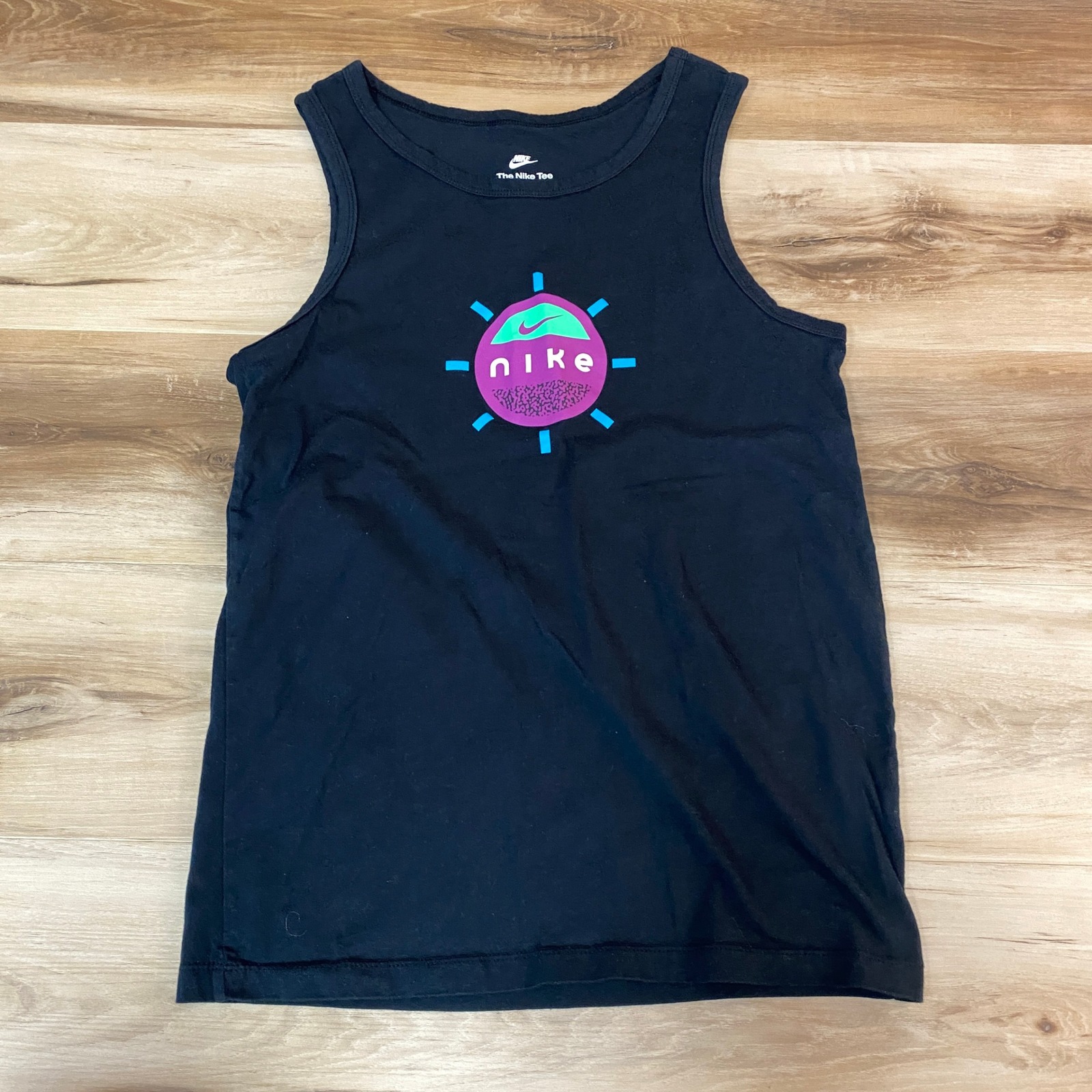 Nike T Shirt Mens Small The Nike Tee Black Graphic Print Sleeveless Tank Top